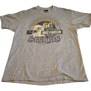 Harley Davidson Sturgis 60th Anniversary Black Hills Rally Vtg Shirt Mens‎ XL